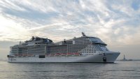 Cruise ship sails into NYC port with 44-foot dead whale across its bow