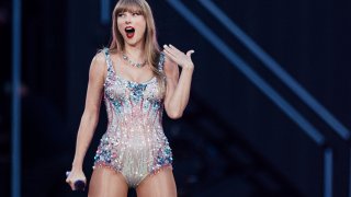 American singer and songwriter Taylor Swift performs on stage